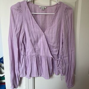 lavender american eagle wrap blouse